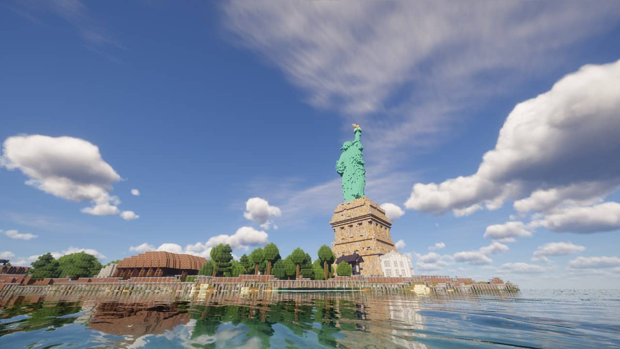 Freiheitsstatue und Liberty Island — New York Minecraft map preview