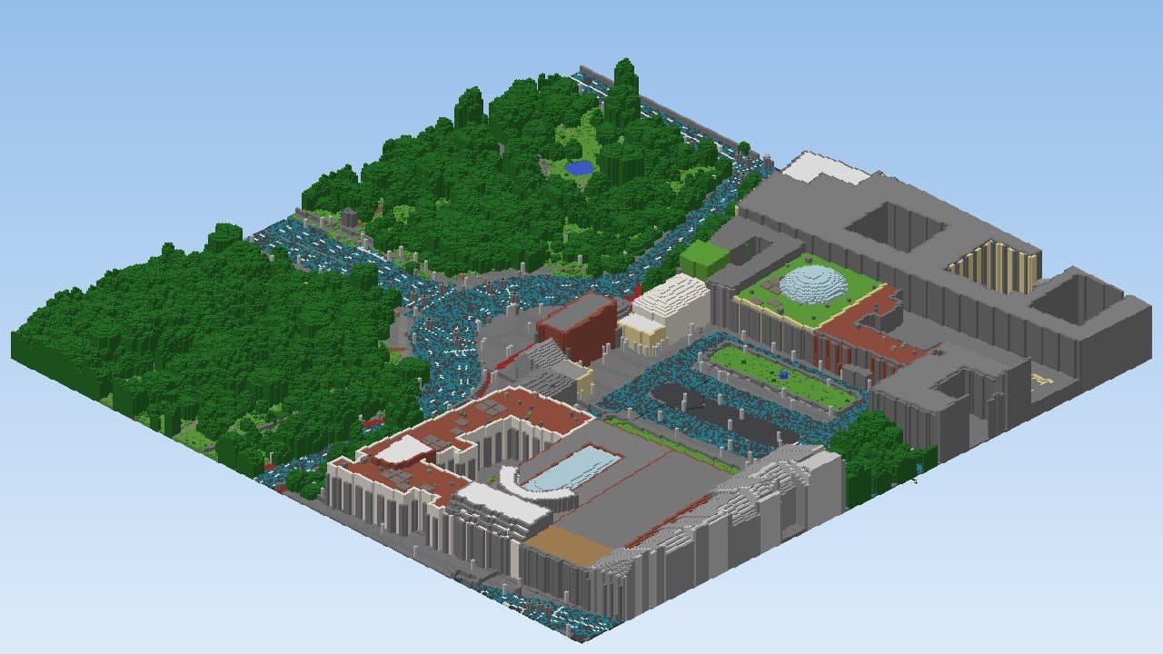 Brandenburg Gate, Reichstag and Tiergarten — Brandenburg Gate Minecraft map preview
