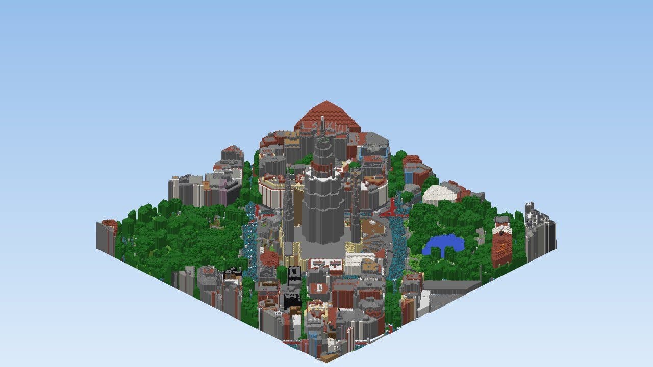Sagrada Família and its spires — Sagrada Família Minecraft map preview
