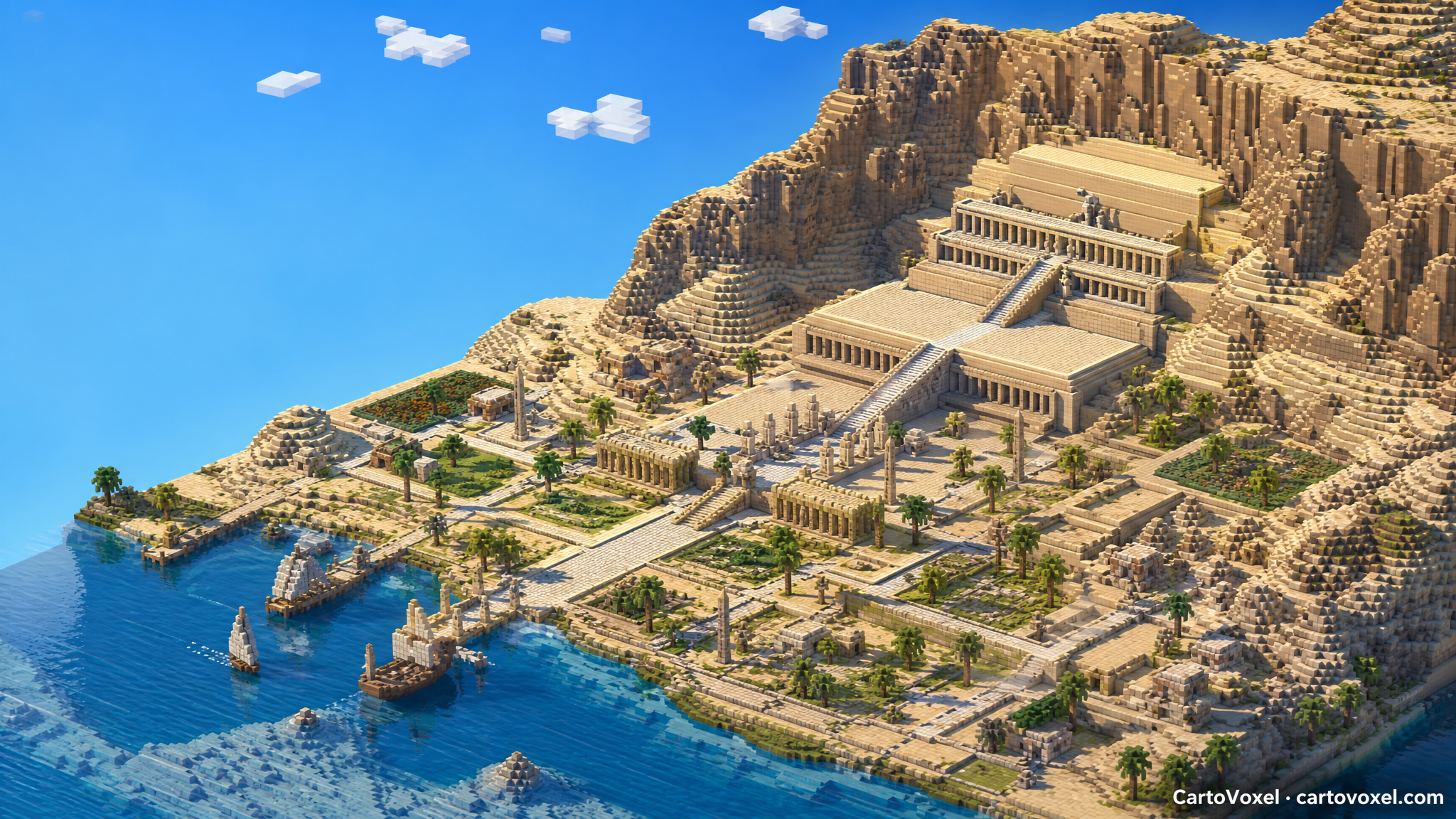 Minecraft world preview of Mortuary Temple of Hatshepsut