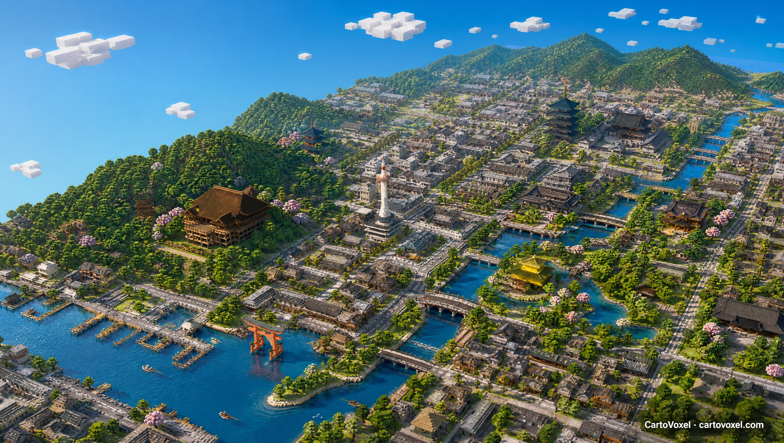 Minecraft world preview of 京都