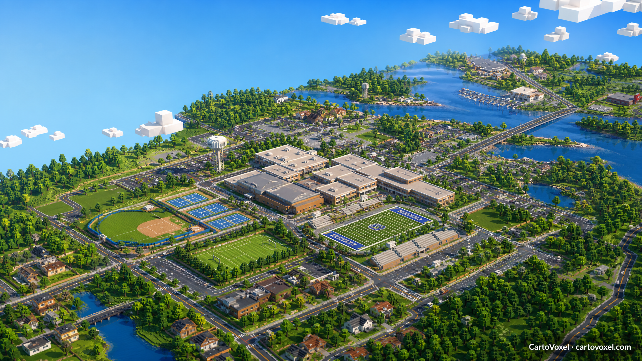 Minecraft world preview of Panther Creek High School