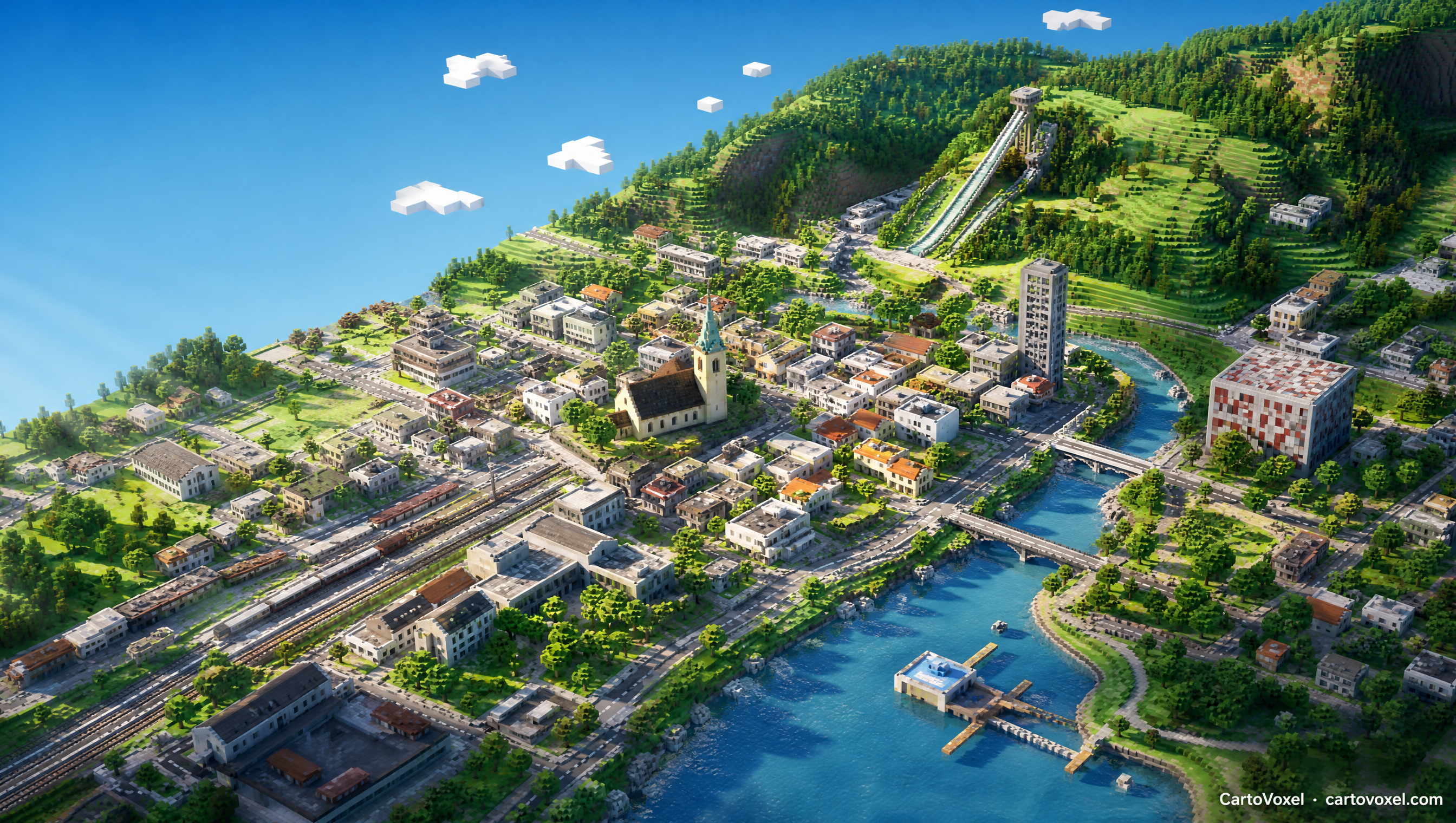 Minecraft world preview of Wörgl