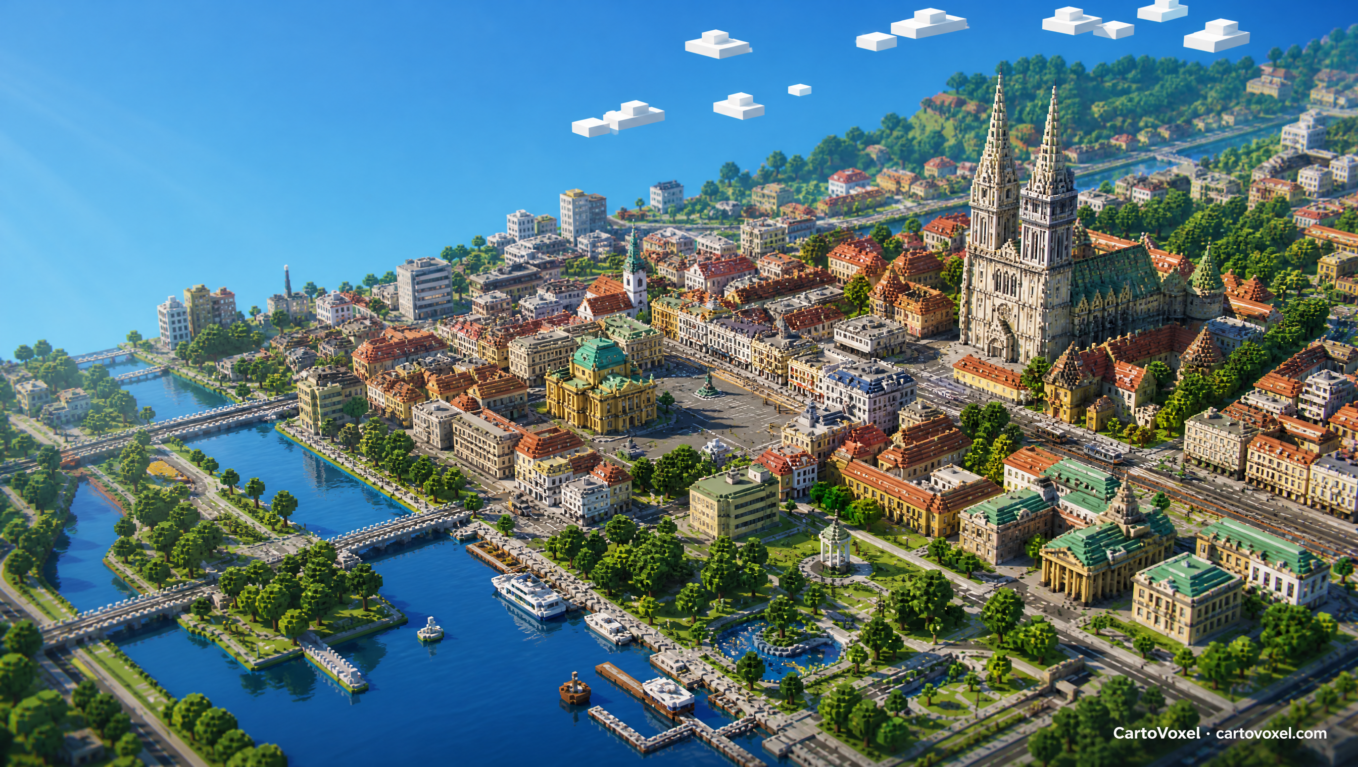 Minecraft world preview of Zagreb