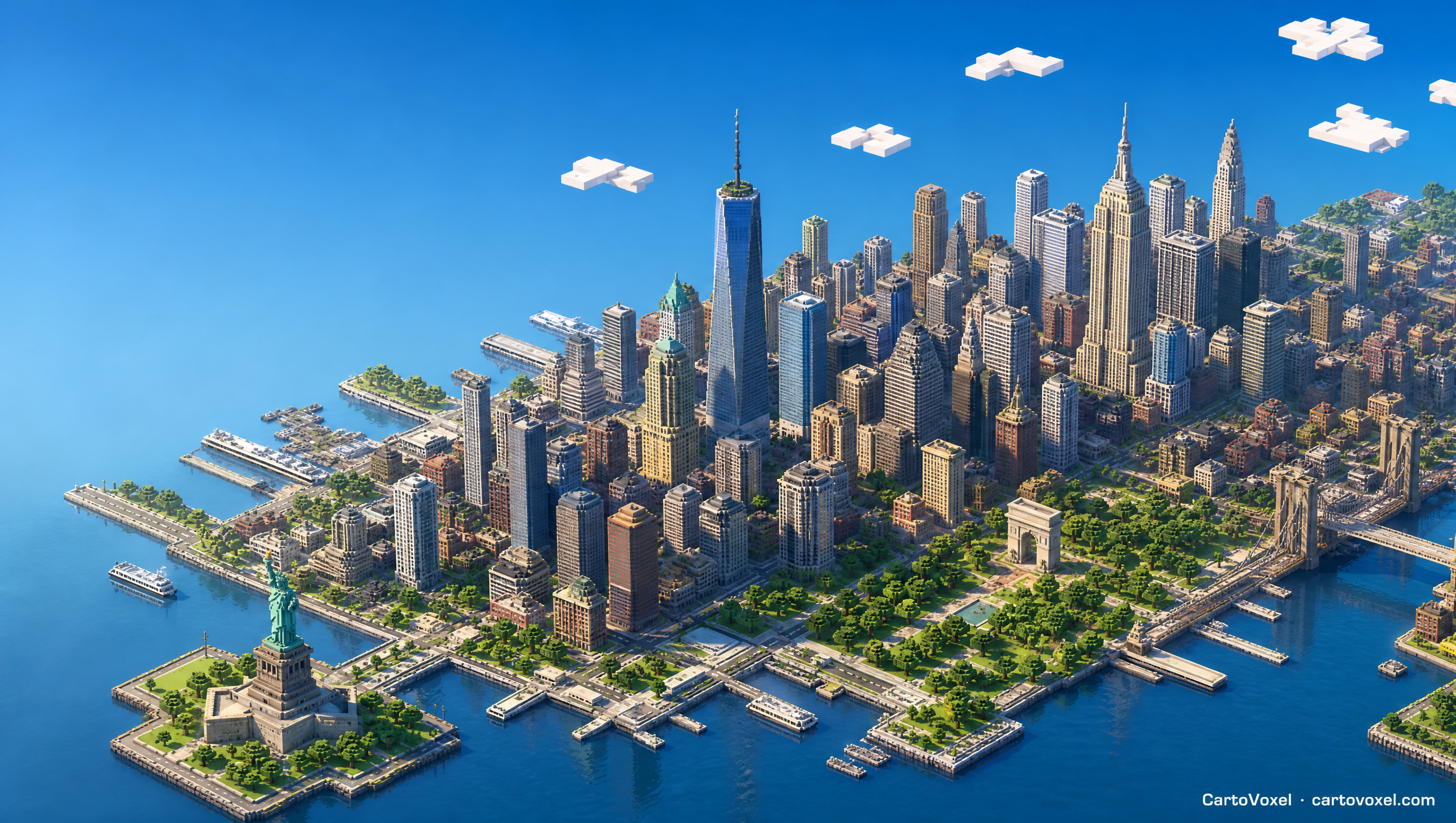 Minecraft world preview of New York City